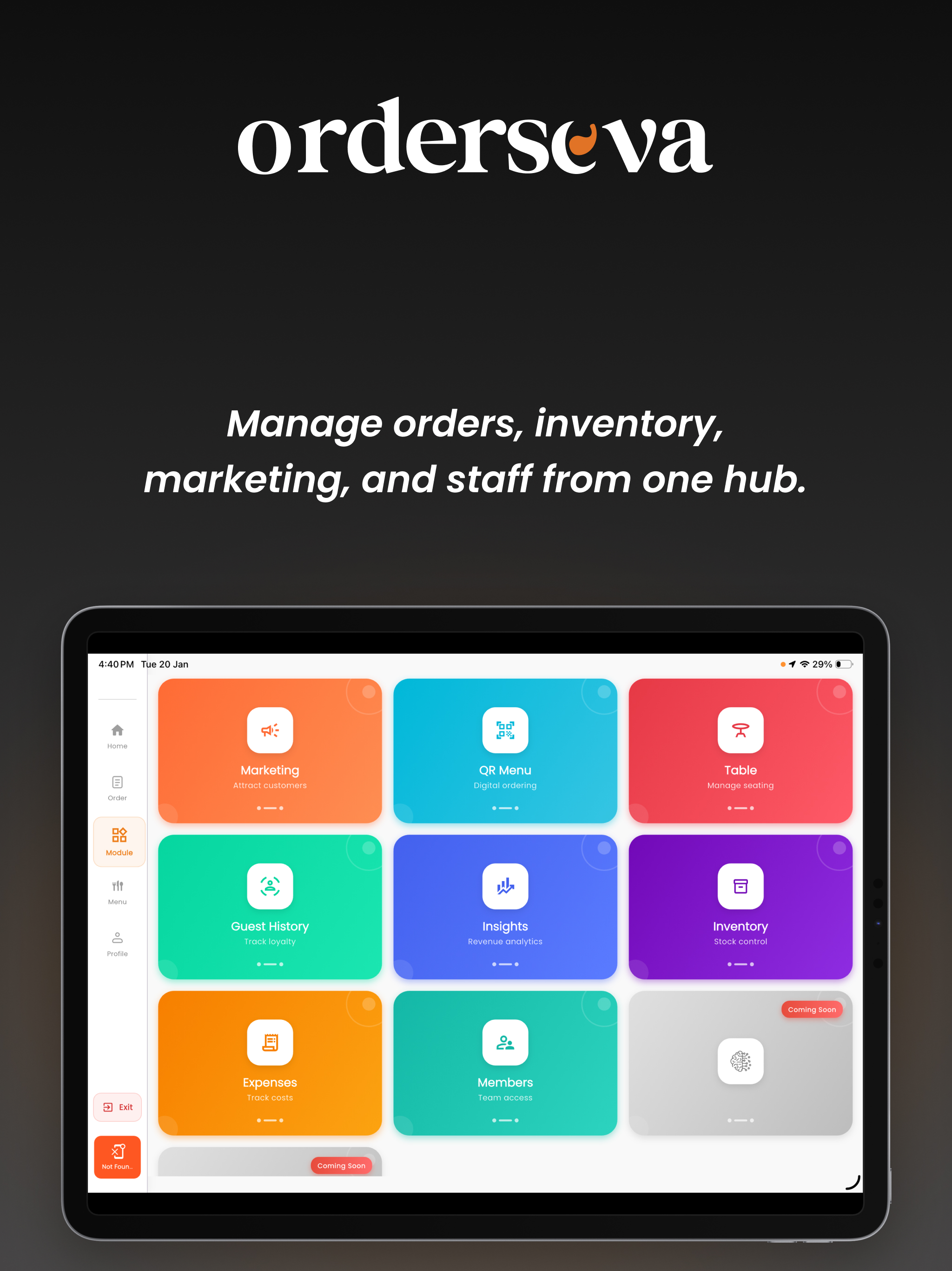 Restaurant Management Software Dashboard